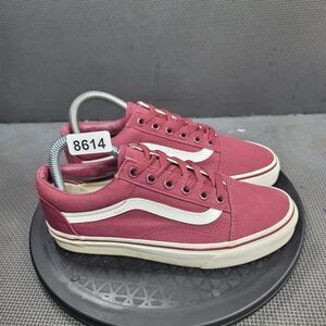 Vans Old Skool Shoes Womens Sz 6.5 Maroon White Canvas Sneakers